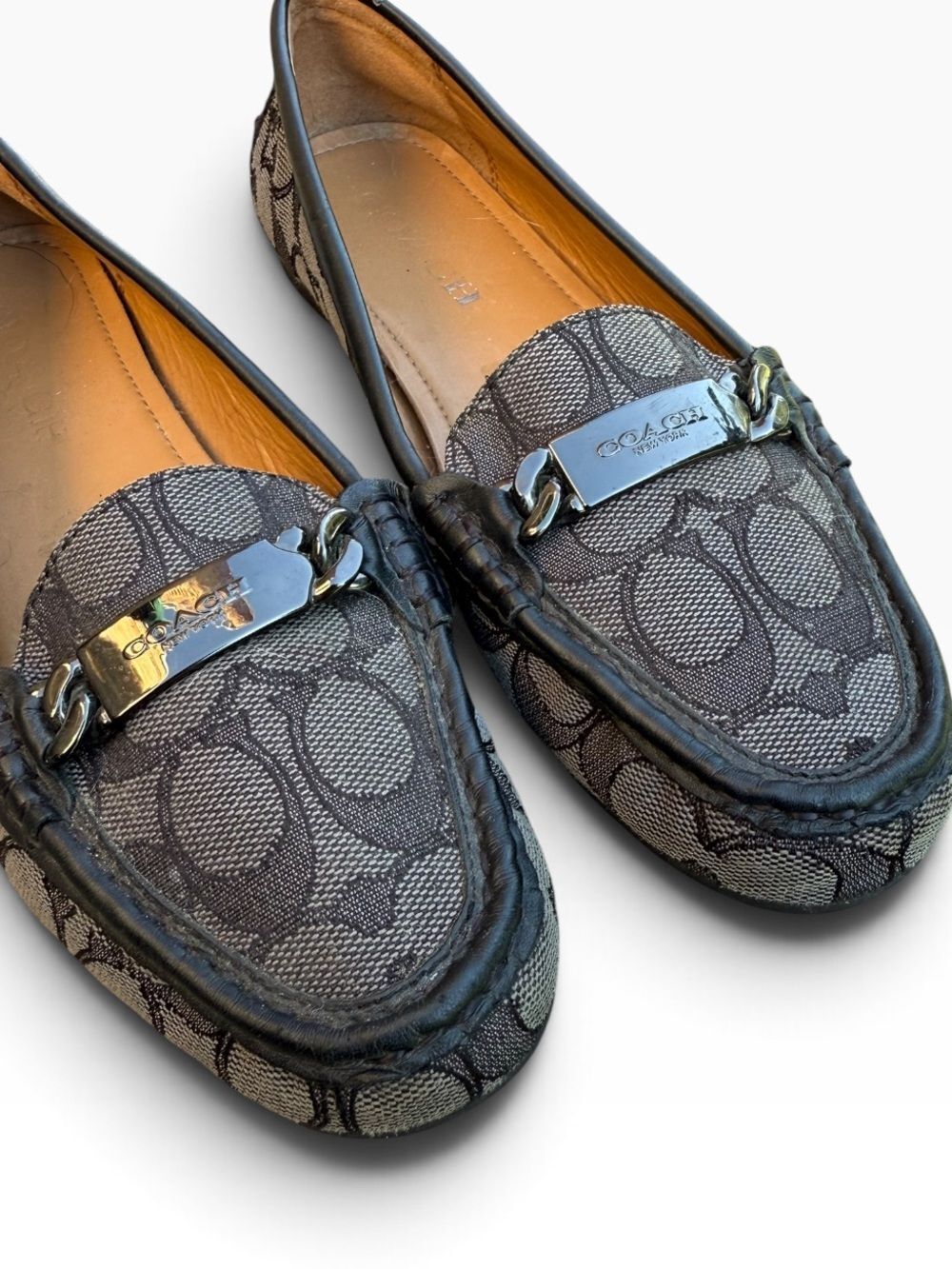 Coach Olive Signature C Monogram Jacquard Driving Loafers Women's Size 7.5 Black - Picture 4 of 9